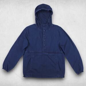 Madewell Anorak Jacket Women XS Navy Packable Popover Hood Lightweight Utility